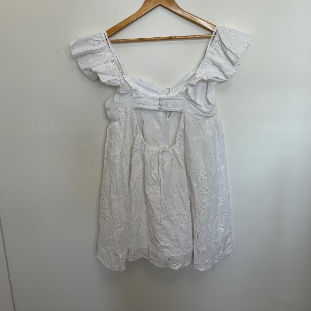 For Love & Lemons Weston Lace Eyelet Mini Dress Size Large NWOT - Picture 7 of 10
